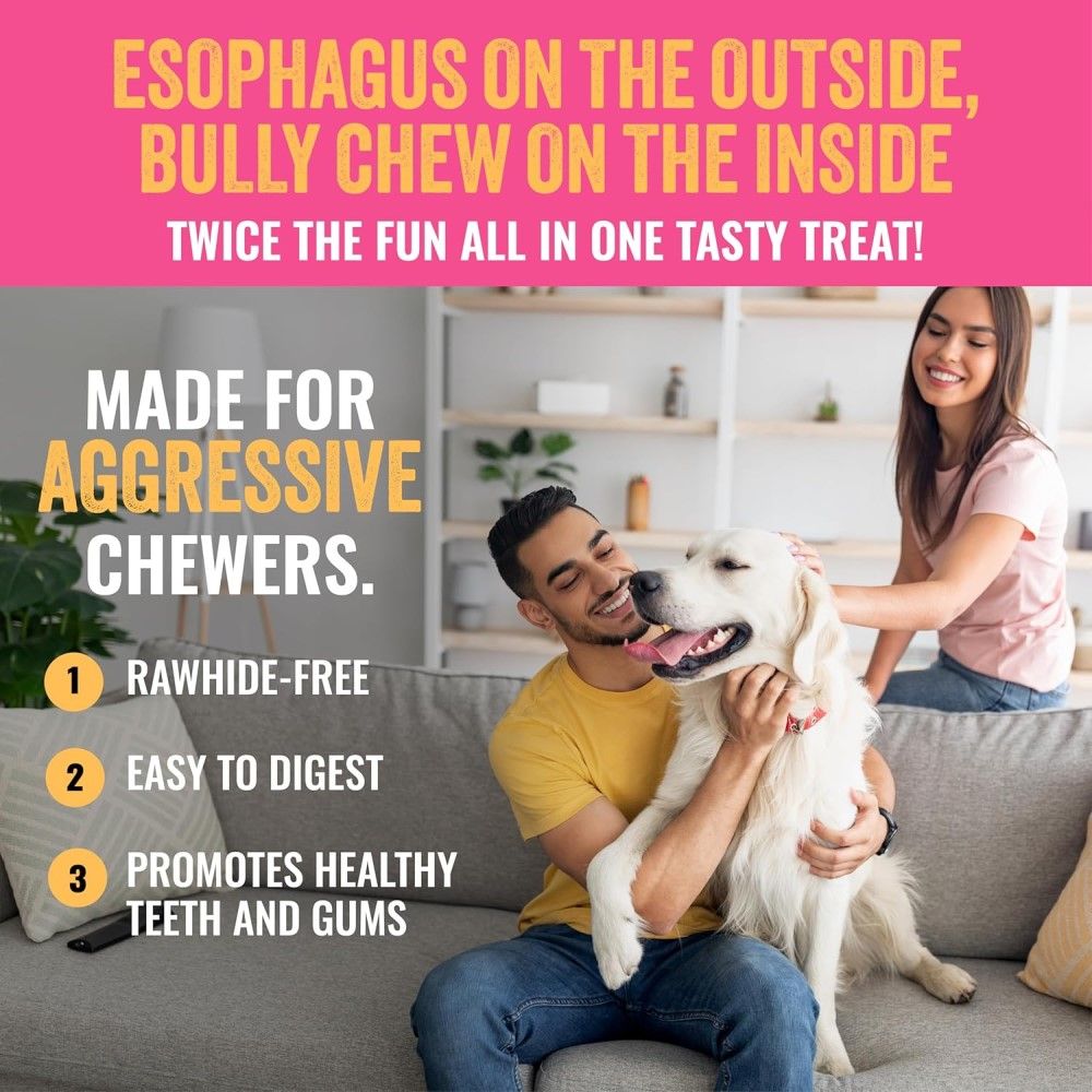 Etta Says!, 10" Esophonormous Esophagus Stuffed Bully Sticks