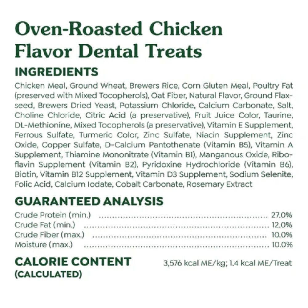 Greenies, Feline Adult Chicken Flavor Natural Dental Care Cat Treats, 9.75 oz