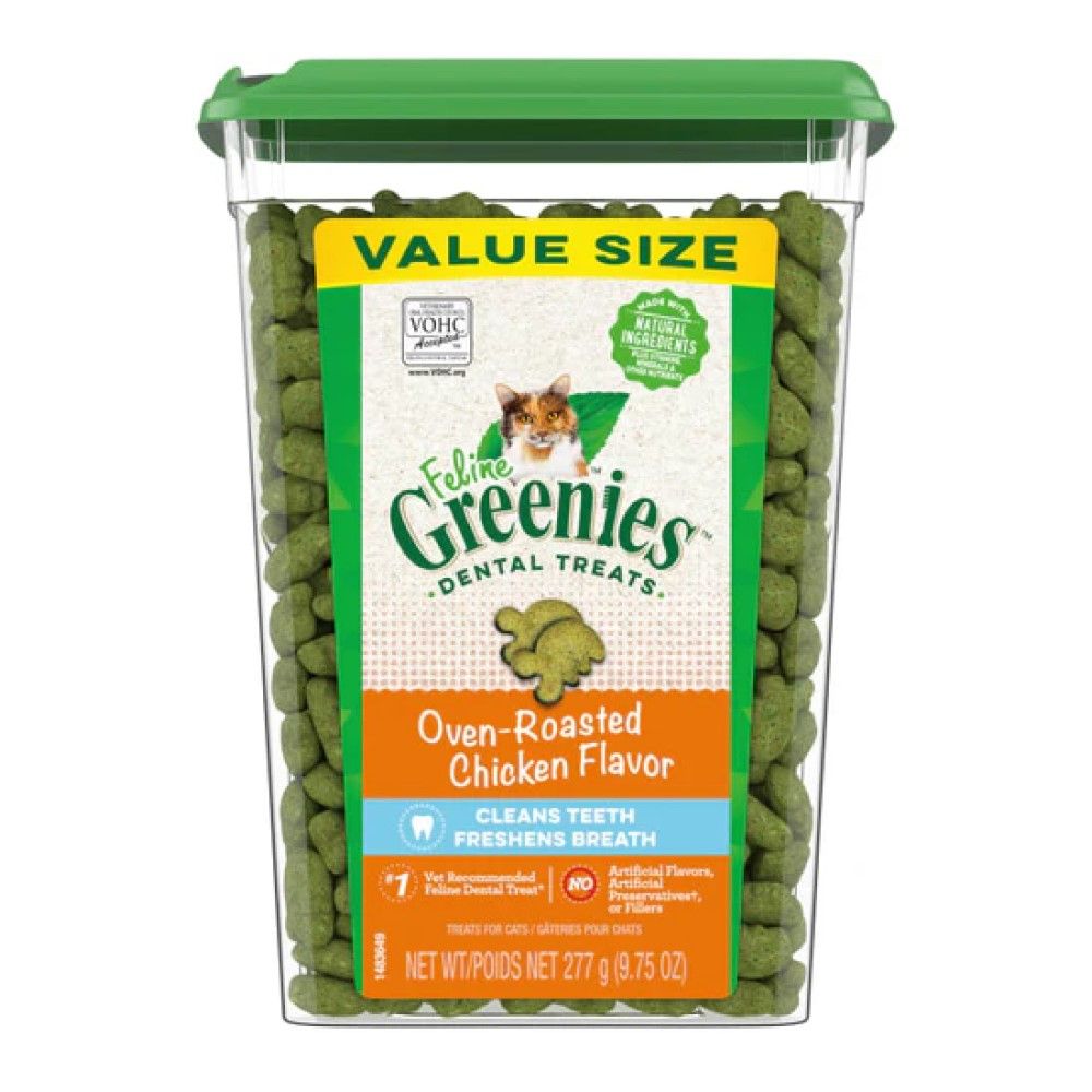 Greenies, Feline Adult Chicken Flavor Natural Dental Care Cat Treats, 9.75 oz