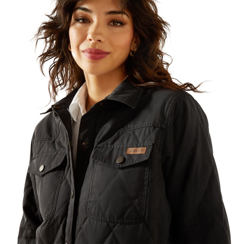 Ariat, Ladies Black Grizzly Quilted Barn Jacket
