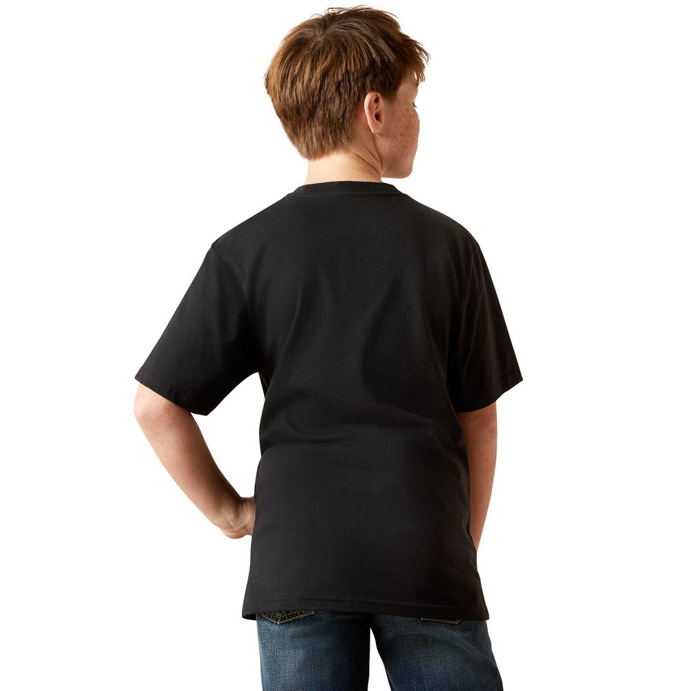Ariat, Boy's Black Freedom Flag T-Shirt