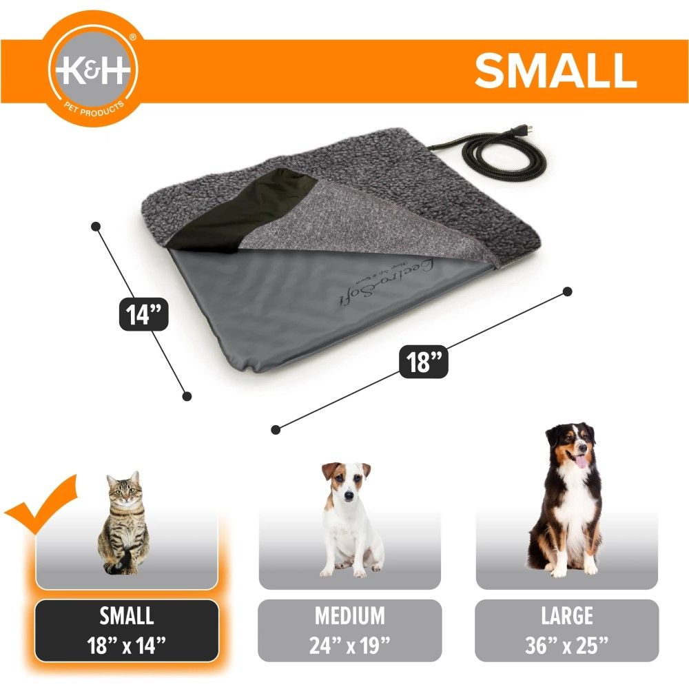 K & H Pet Products, Gray Lectro-Soft™ Outdoor Heated Pet Bed 