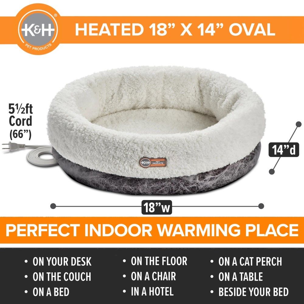 K & H Pet Products, Gray Thermo-Snuggle Cup Heated Cat Bed