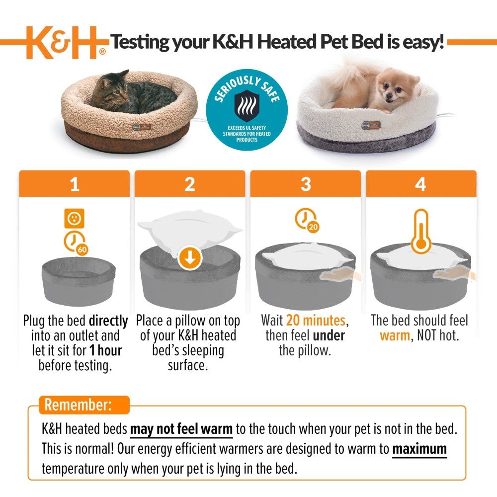 K & H Pet Products, Gray Thermo-Snuggle Cup Heated Cat Bed