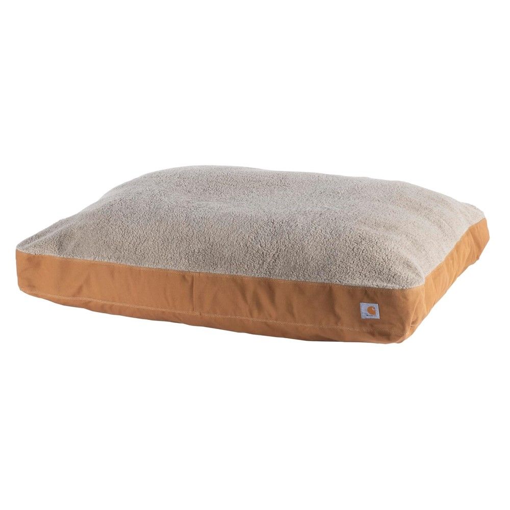 Carhartt, Brown Large Firm Duck Sherpa Top Dog Bed