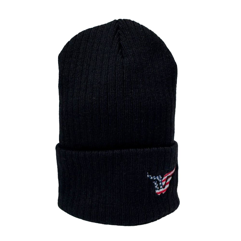 Wilfull Wear, Men's Black Flag Patch Beanie 