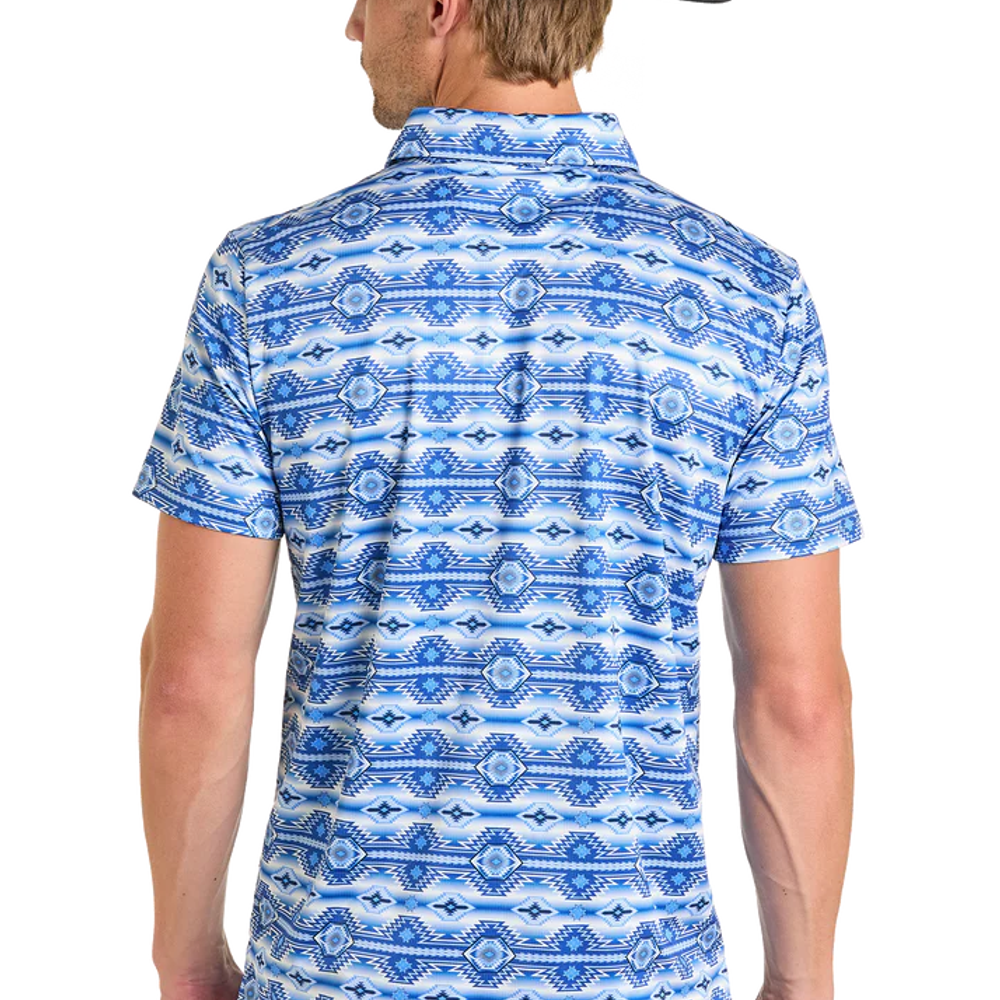 Rock & Roll, Men's Blue Aztec Polo