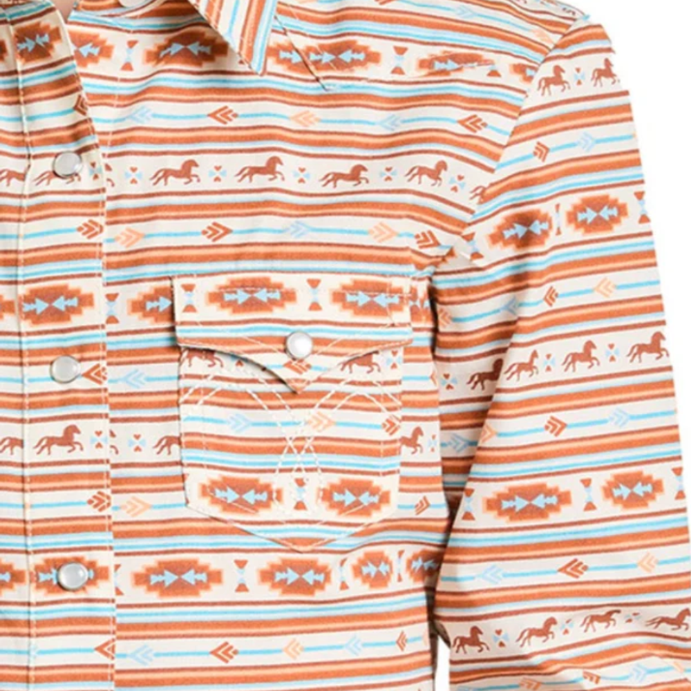 Panhandle, Girl's Southwestern Long-Sleeve Snap Shirt