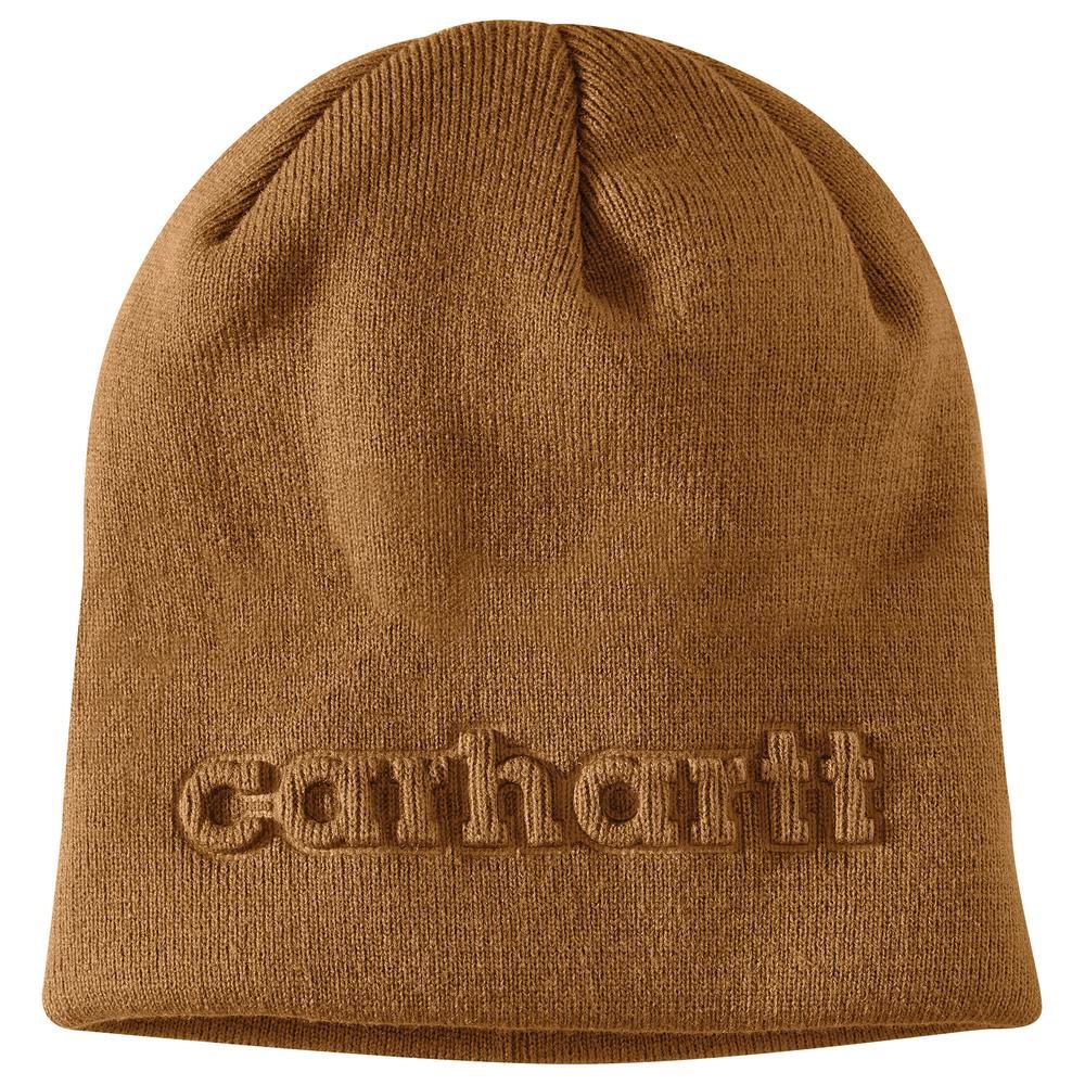 Carhartt, Carhartt Brown Knit Embossed Beanie