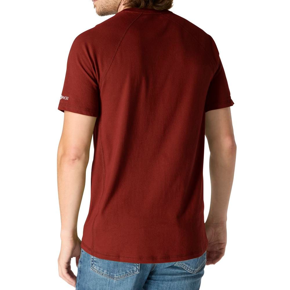 Carhartt, Men's Dark Spice Red Heather Force® Relaxed Fit Short-Sleeve Pocket T-Shirt