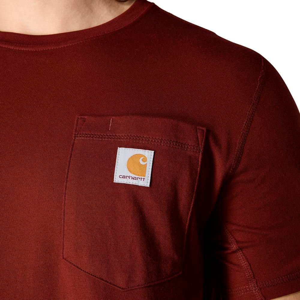 Carhartt, Men's Dark Spice Red Heather Force® Relaxed Fit Short-Sleeve Pocket T-Shirt