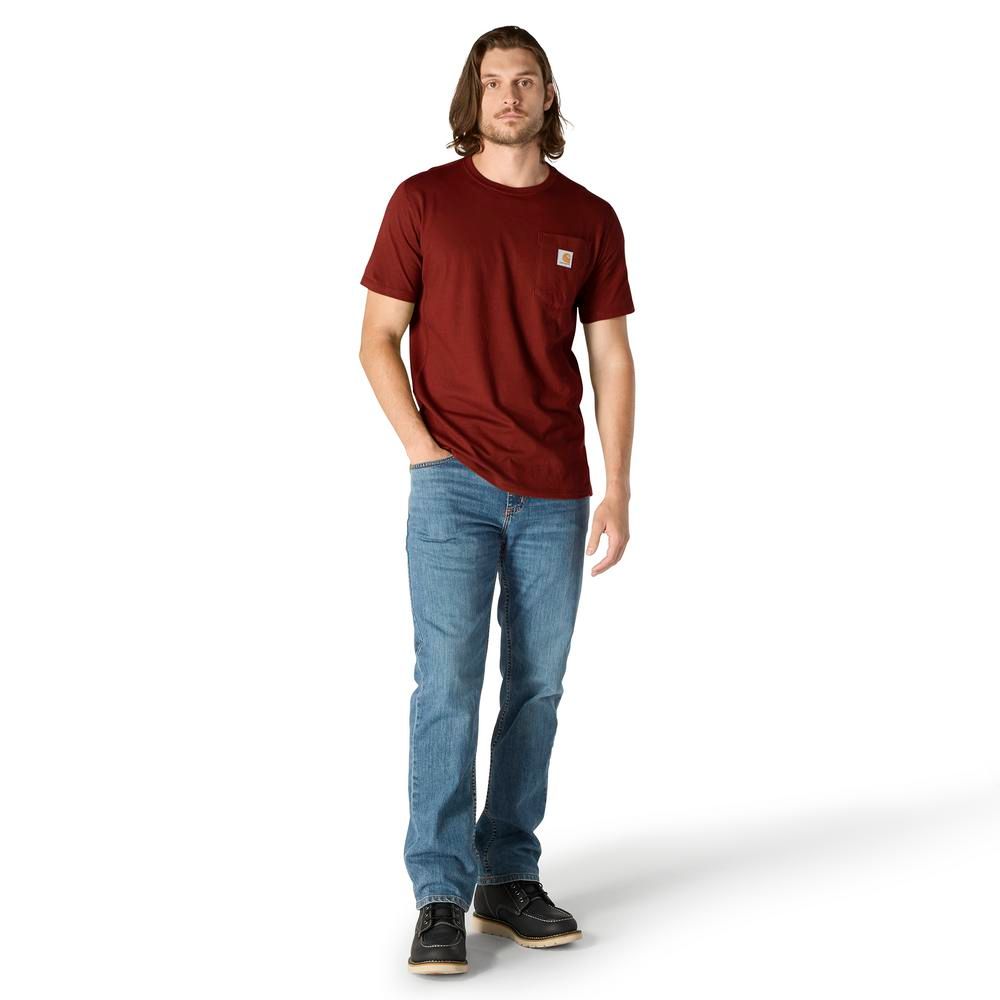 Carhartt, Men's Dark Spice Red Heather Force® Relaxed Fit Short-Sleeve Pocket T-Shirt