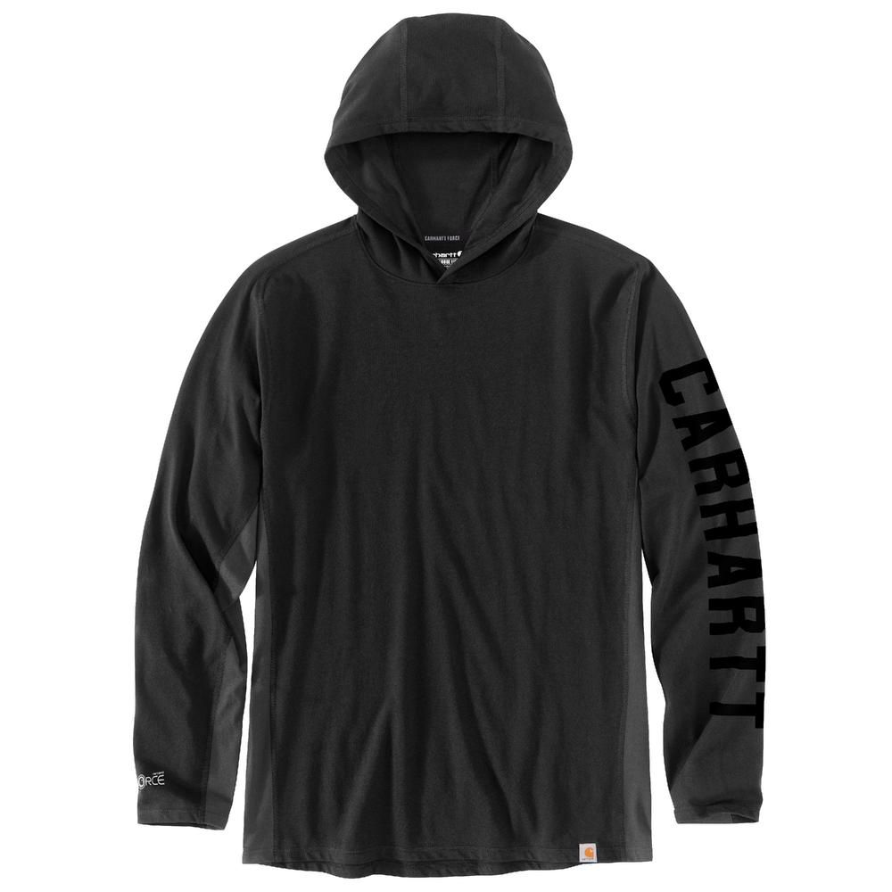 Carhartt, Men's Black Force® Relaxed Fit Long-Sleeve Logo Graphic Hooded T-Shirt