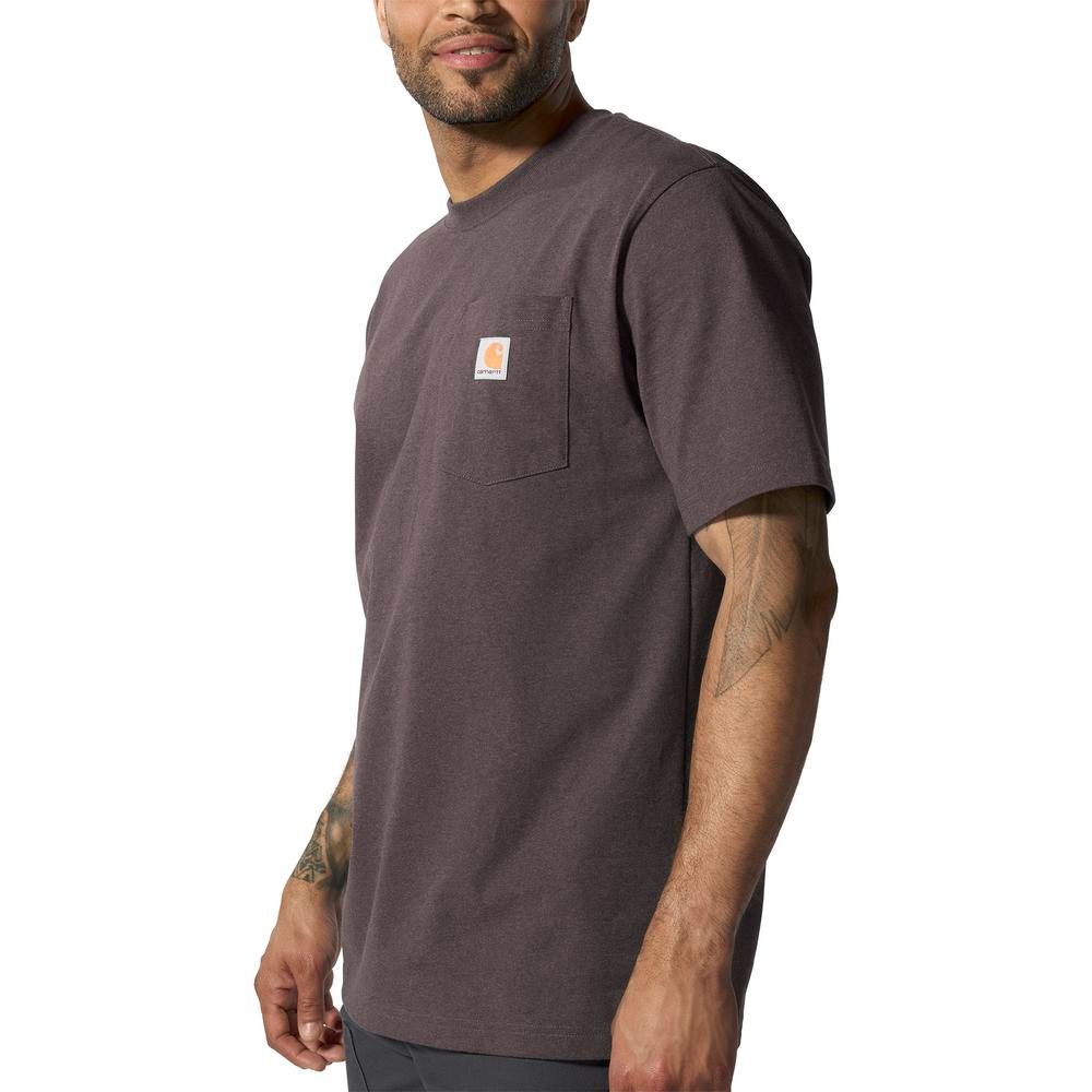 Carhartt, Men's Dark Sepia Heather Loose Fit Heavyweight Short-Sleeve Pocket T-Shirt