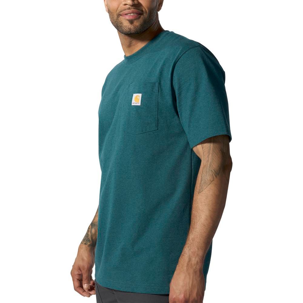 Carhartt, Men's Greenstone Heather Loose Fit Heavyweight Short-Sleeve Pocket T-Shirt