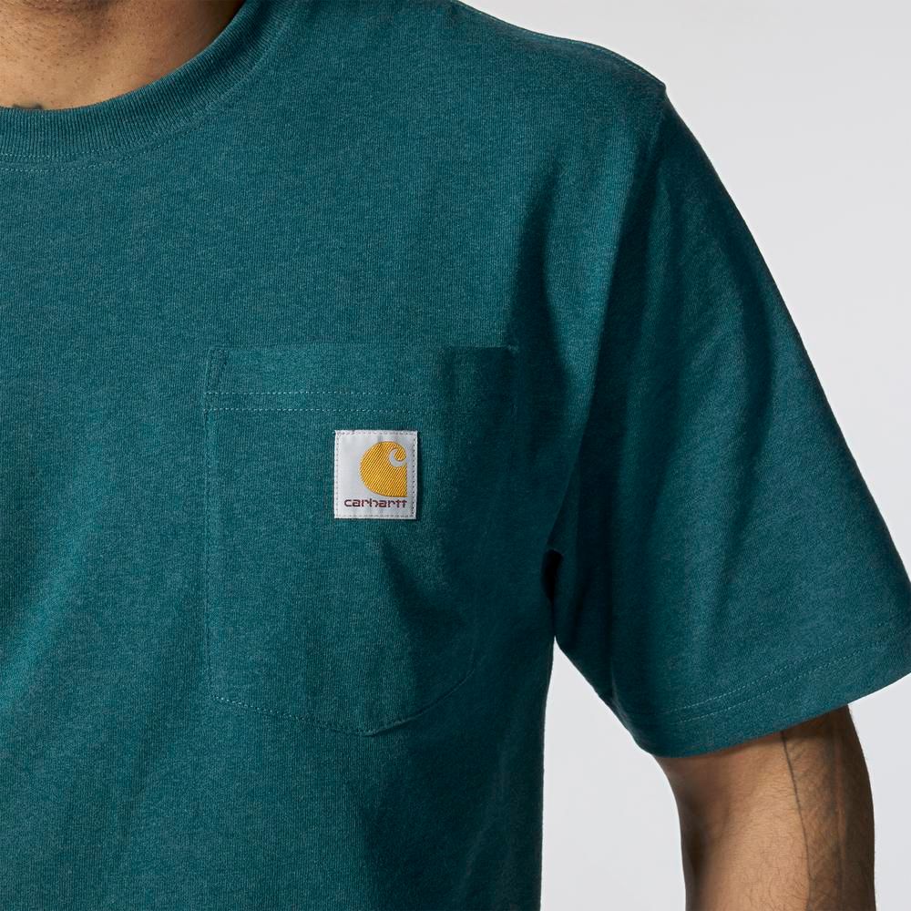 Carhartt, Men's Greenstone Heather Loose Fit Heavyweight Short-Sleeve Pocket T-Shirt