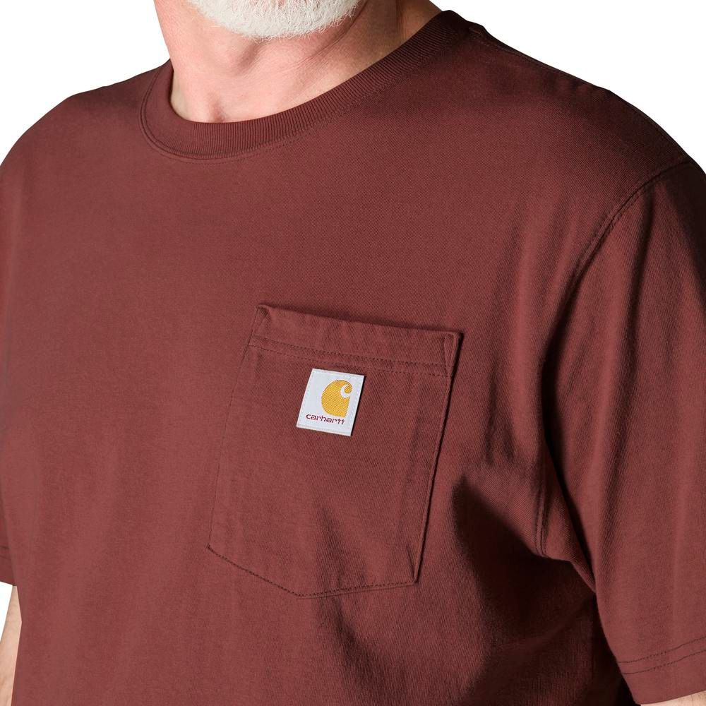 Carhartt, Men's Dark Spice Red Loose Fit Heavyweight Short-Sleeve Pocket T-Shirt