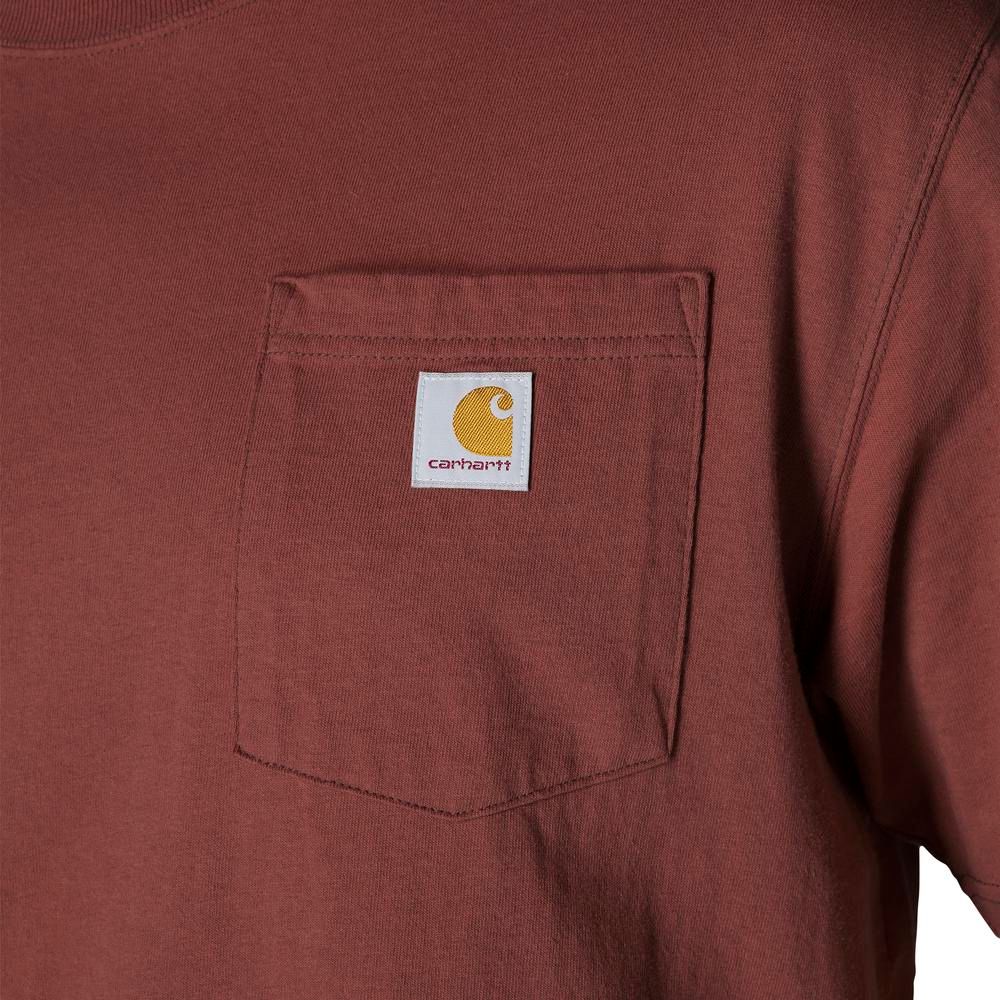 Carhartt, Men's Dark Spice Red Loose Fit Heavyweight Short-Sleeve Pocket T-Shirt
