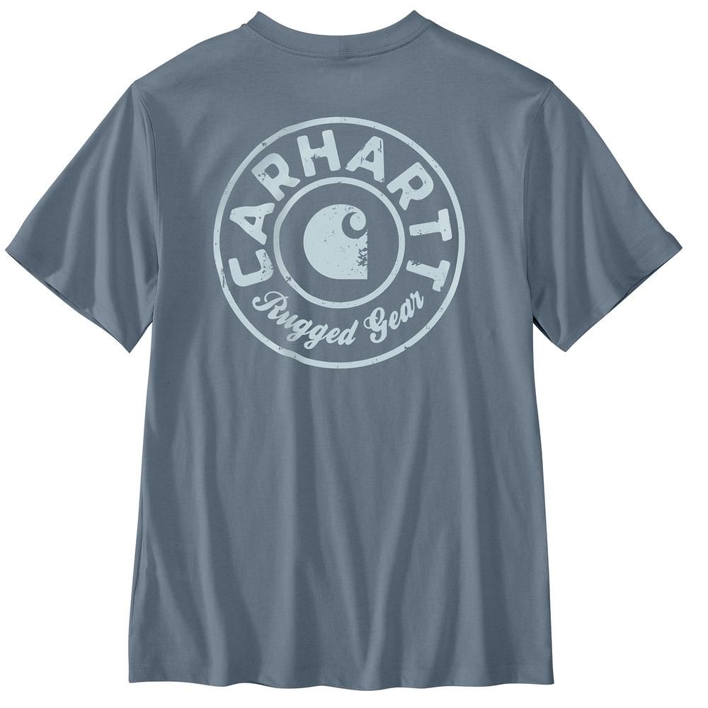 Carhartt, Men's Light Faded Navy Relaxed Fit Lightweight Short-Sleeve Rivet Graphic T-Shirt