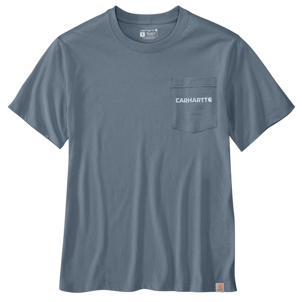 Carhartt, Men's Light Faded Navy Relaxed Fit Lightweight Short-Sleeve Rivet Graphic T-Shirt