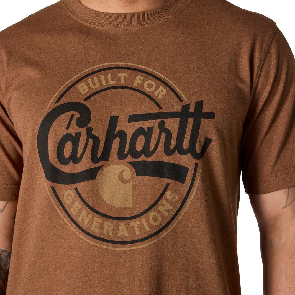 Carhartt, Men's Red Duck Heather Relaxed Fit Lightweight Short-Sleeve Script Graphic T-Shirt