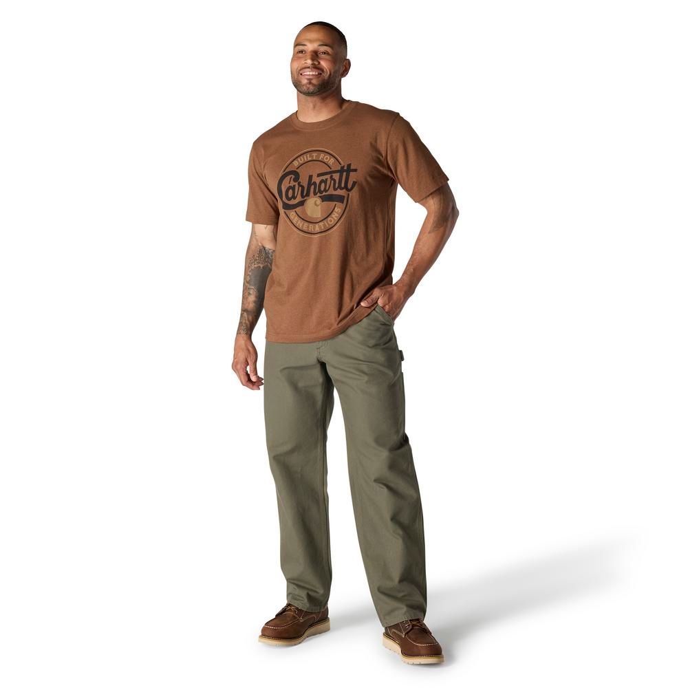 Carhartt, Men's Red Duck Heather Relaxed Fit Lightweight Short-Sleeve Script Graphic T-Shirt