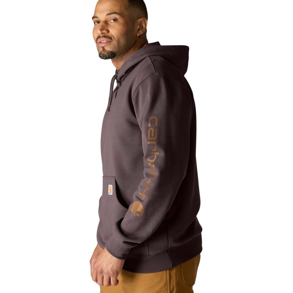 Carhartt, Men's Dark Sepia Loose Fit Midweight Logo Sleeve Graphic Hoodie