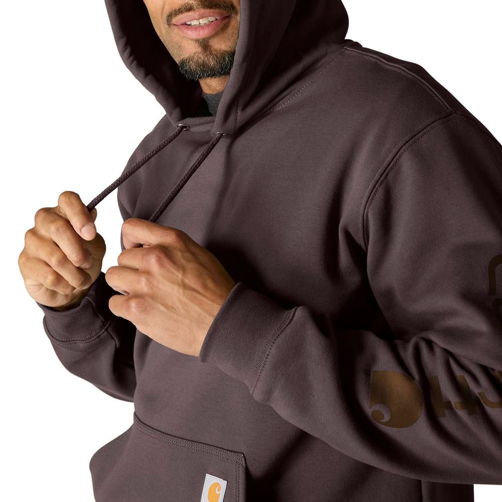 Carhartt, Men's Dark Sepia Loose Fit Midweight Logo Sleeve Graphic Hoodie
