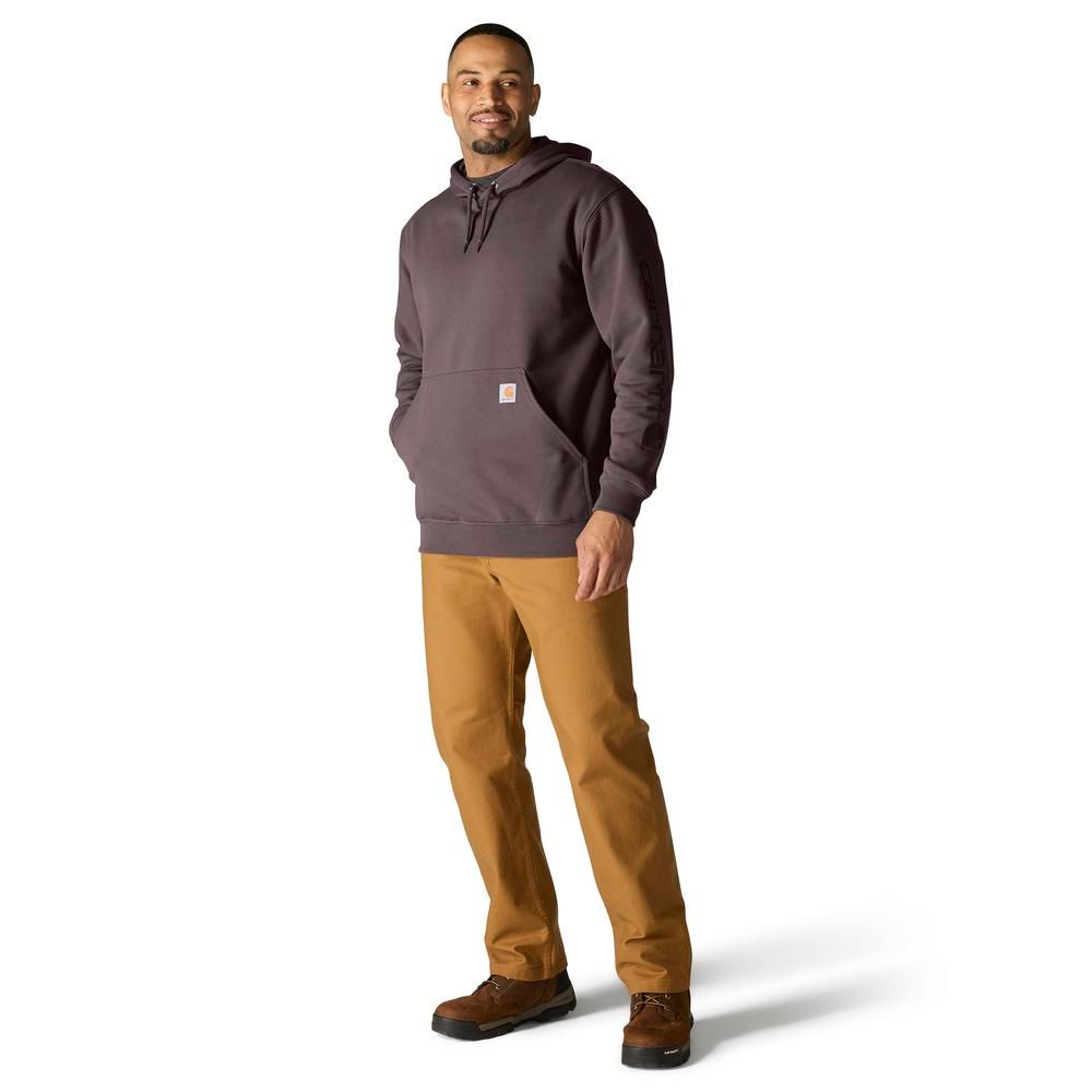 Carhartt, Men's Dark Sepia Loose Fit Midweight Logo Sleeve Graphic Hoodie