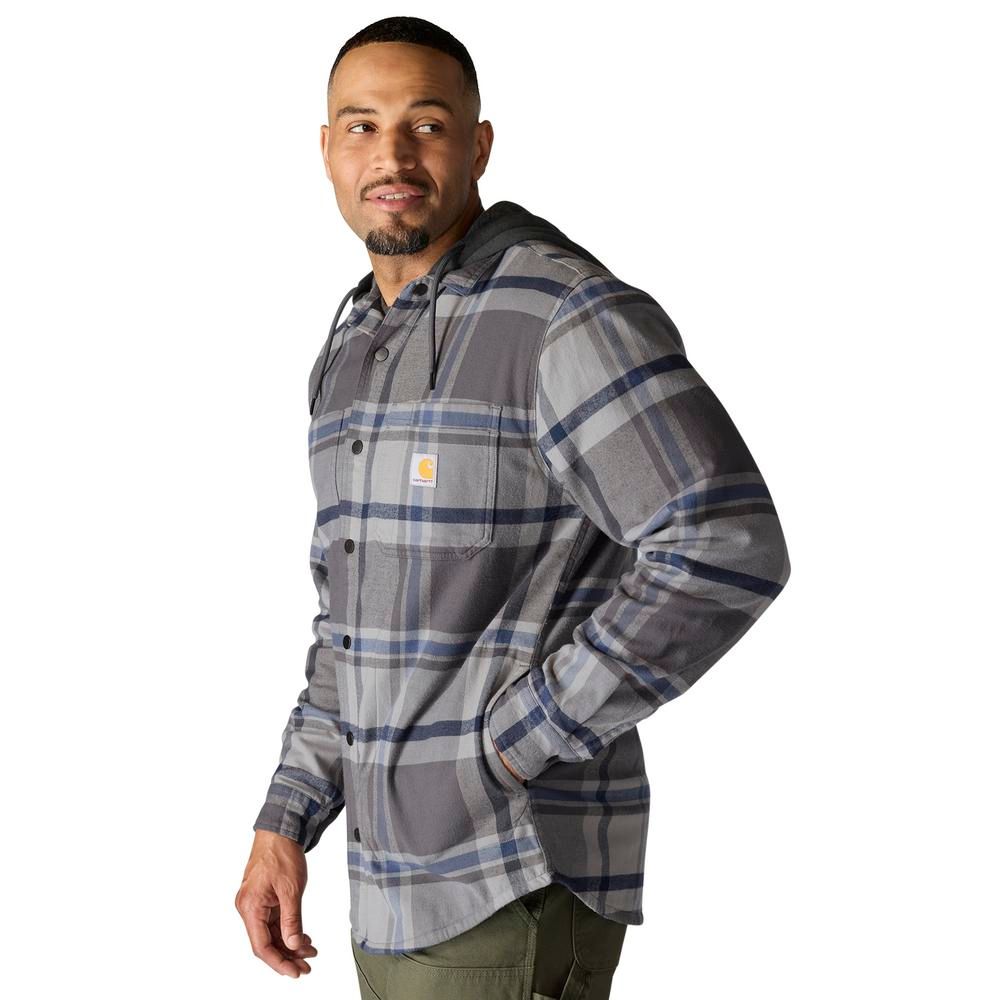 Carhartt, Men's Gravel Rugged Flex® Relaxed Fit Flannel Fleece Lined Hooded Shirt Jac