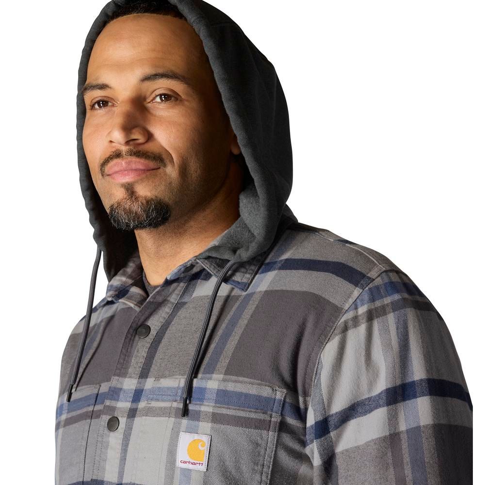 Carhartt, Men's Gravel Rugged Flex® Relaxed Fit Flannel Fleece Lined Hooded Shirt Jac