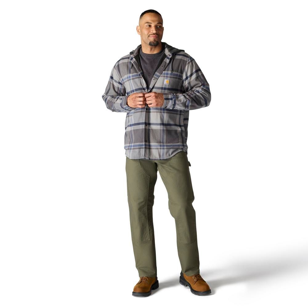 Carhartt, Men's Gravel Rugged Flex® Relaxed Fit Flannel Fleece Lined Hooded Shirt Jac