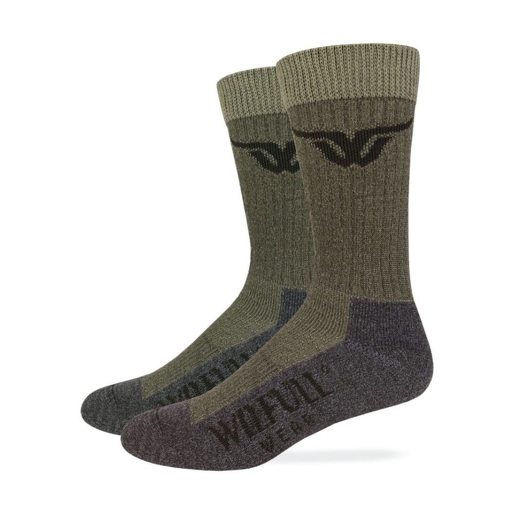 Wilfull Wear, Men's Green Merino Wool Boot Socks, 2 pk