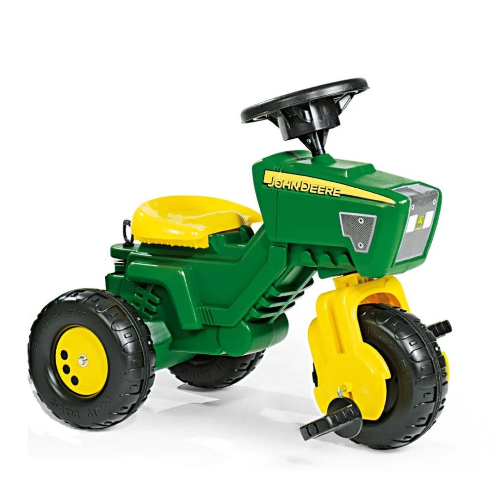 John Deere, 3-Wheeled Pedal Tractor with Trailer 