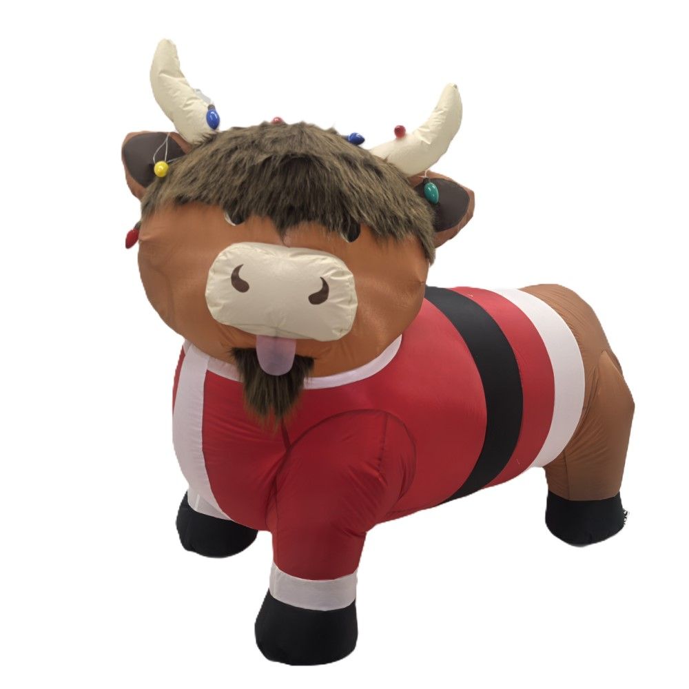 Santa's Forest, 6' Inflatable Highland Cow