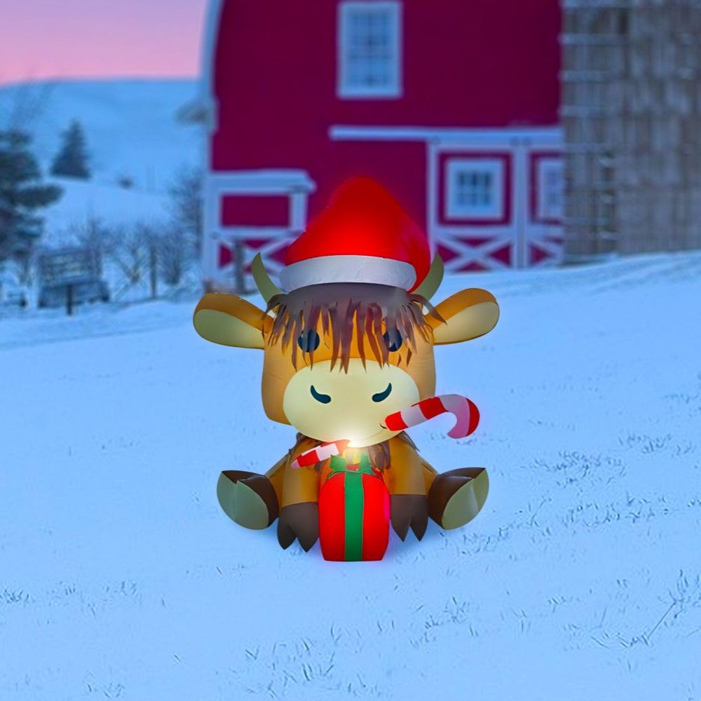 Alpine, 40" Inflatable Highland Cow