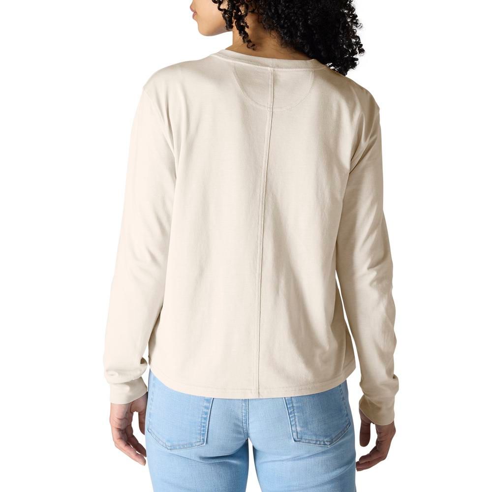 Carhartt, Ladies Oat Milk Tencel™ Fiber Series Loose Fit Long-Sleeve Crewneck Pocket T-Shirt