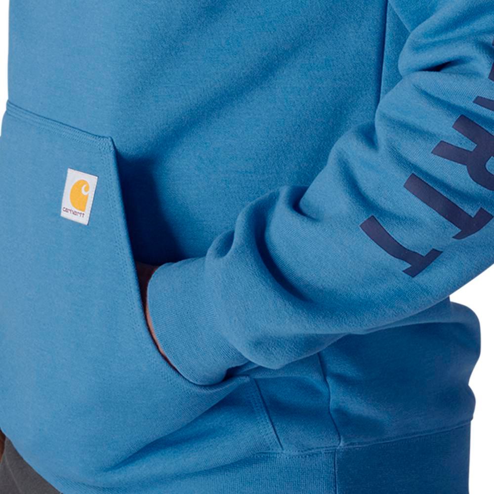 Carhartt, Men's Horizon Blue Heather Rain Defender® Loose Fit Midweight Logo Graphic Sweatshirt