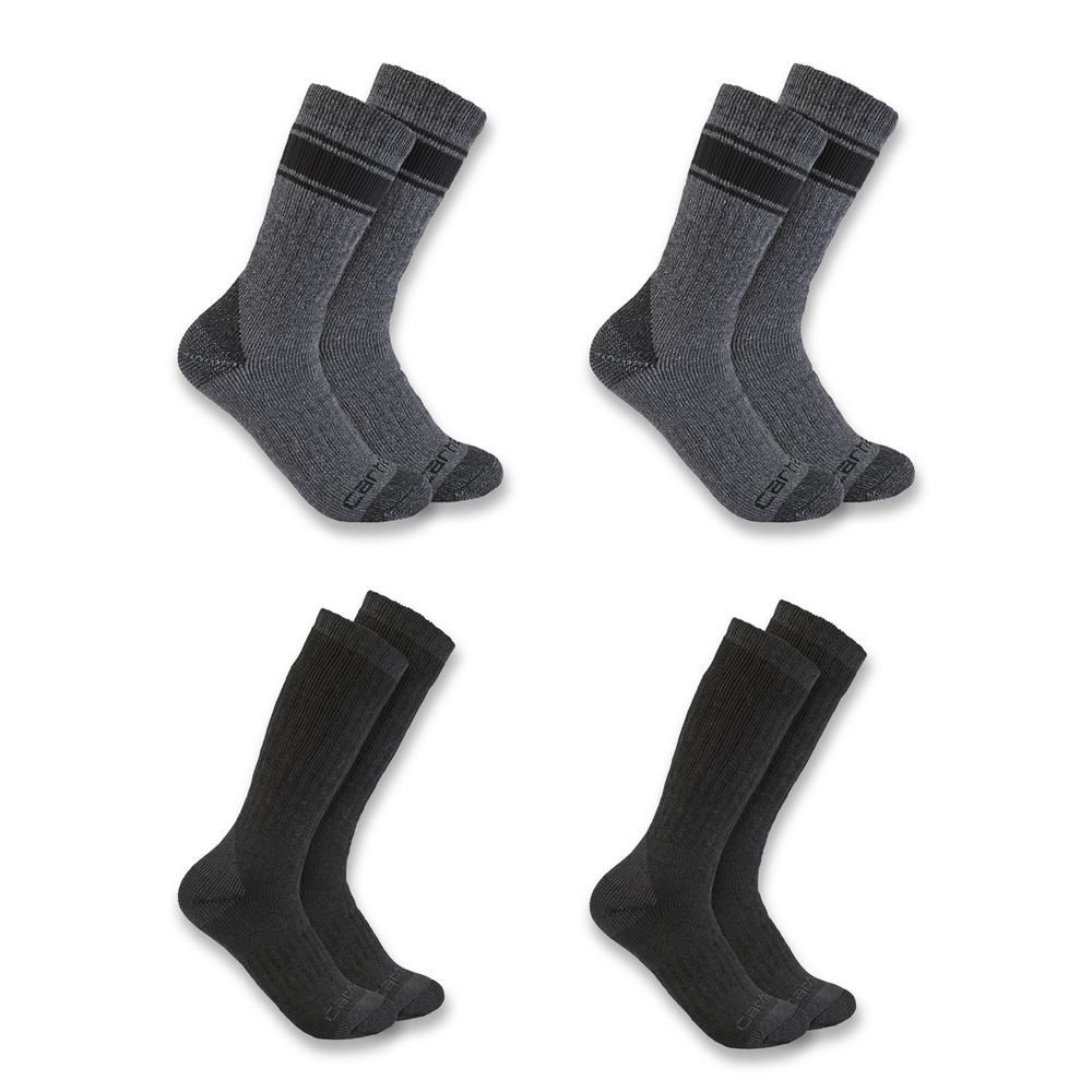 Carhartt, Men's Carbon Heather Heavyweight Crew Sock, 4 pk