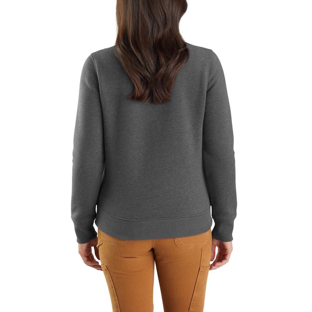 Carhartt, Ladies Carbon Heather Relaxed Fit Midweight Quarter-Zip Mock-Neck Sweatshirt