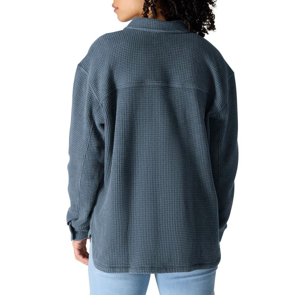 Carhartt, Ladies Faded Navy Oversized-Fit Heavyweight Waffle Knit Shirt