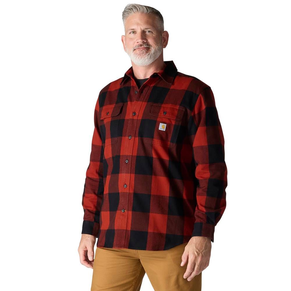 Carhartt Loose Fit Heavyweight Flannel Long-Sleeve Plaid Shirt Men's - Spice Red / XL Carhartt Loose Fit Heavyweight Flannel Long-Sleeve Plaid Shirt Men's - Spice Red / XL
