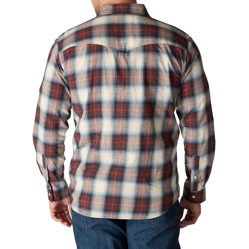 Carhartt, Men's Dark Sepia Montana Rugged Flex™ Relaxed Fit Lightweight Long-Sleeve Snap-Front Plaid Shirt