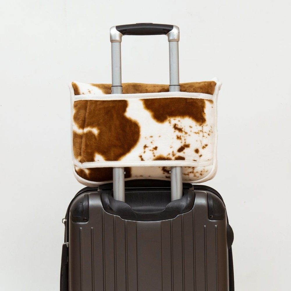 Willful Wear, Brown Cowhide Travel Blanket