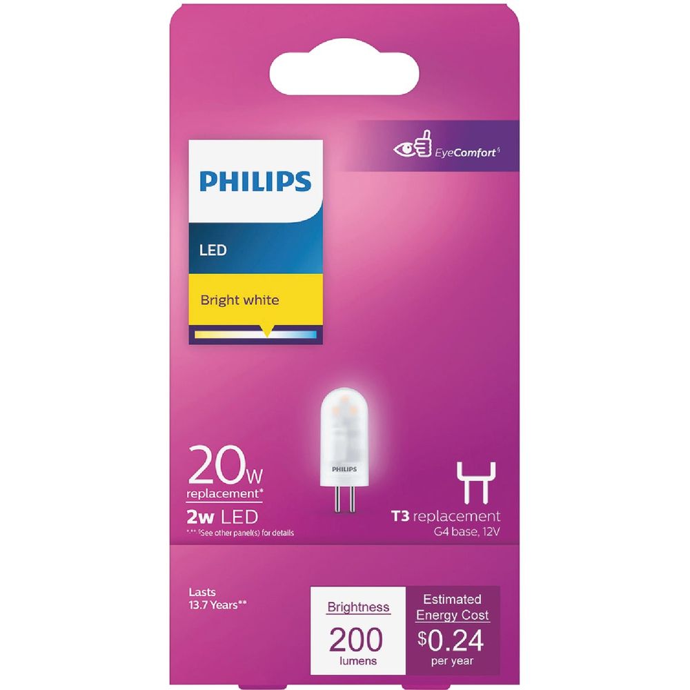 Philips 2W Clear T3 Bi-Pin LED Landscape Low Voltage Light Bulb