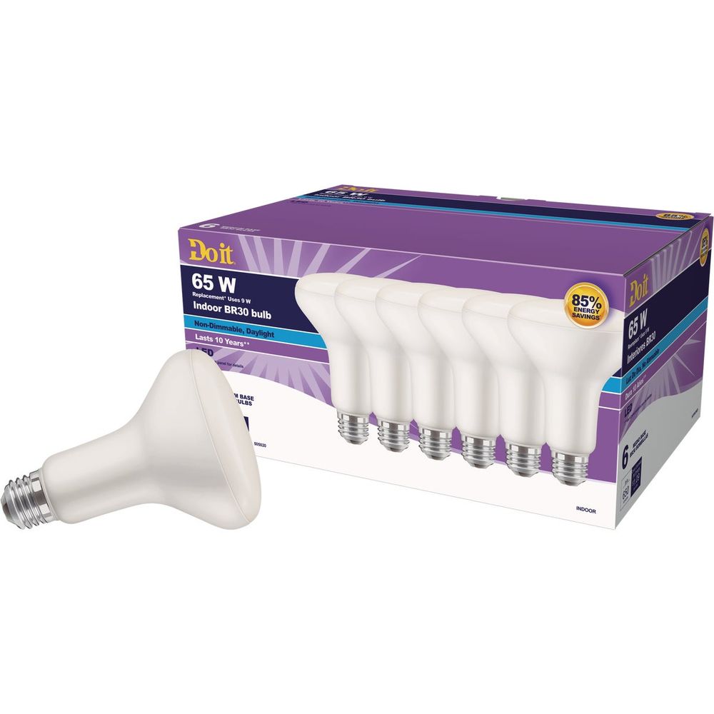 Do it 65W Equivalent Daylight BR30 Medium LED Floodlight Light Bulb (6-Pack)