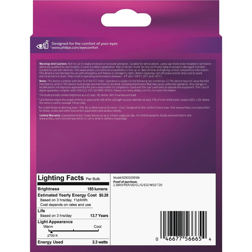 Philips Ultra Definition 25W Equivalent Soft White BA11 Candelabra LED Decorative Light Bulb (3-Pack)
