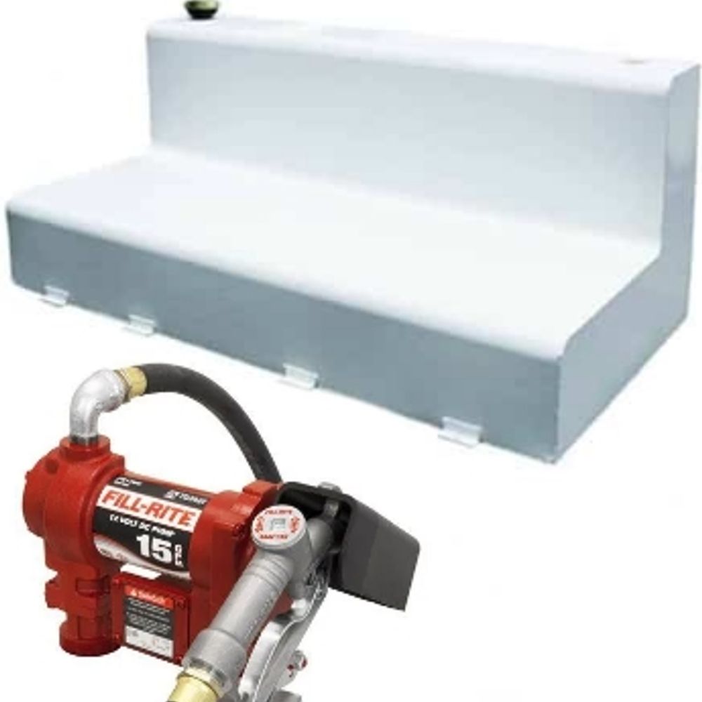 Delta L-Shaped Fuel Tank with 15gpm Pump, 98 Gallon Fuel Capacity