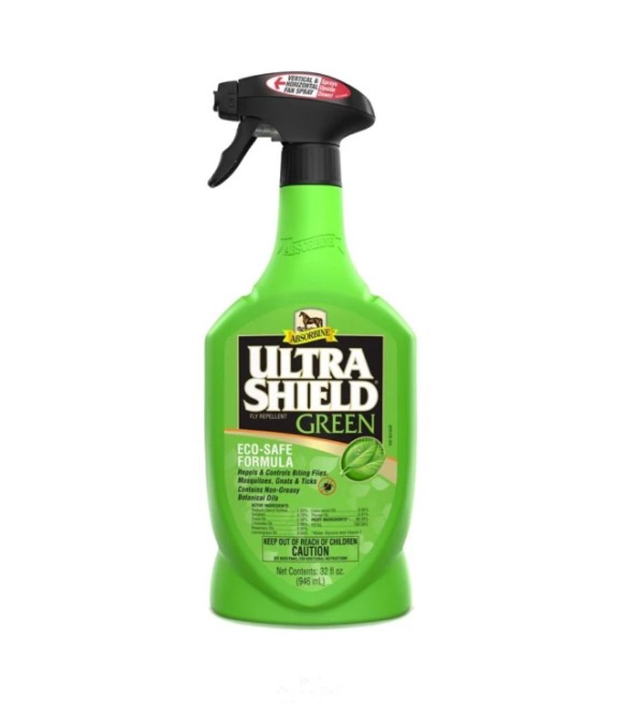 Absorbine, UltraShield Green Natural Fly Repellent for Horses, 32 oz