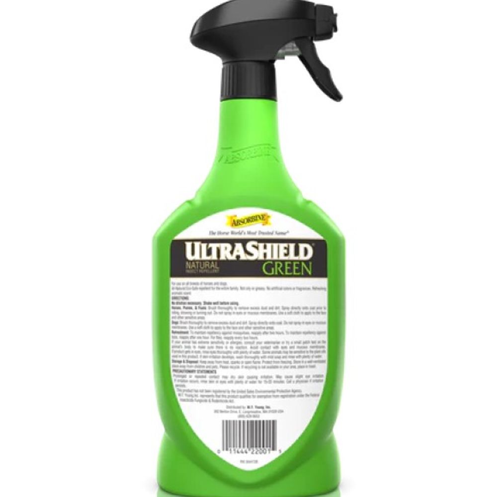 Absorbine, UltraShield Green Natural Fly Repellent for Horses, 32 oz
